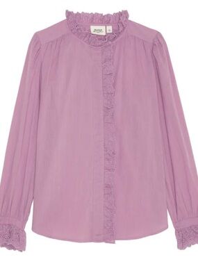 Hartford Lavender Ruffle-Trim Blouse Size 4